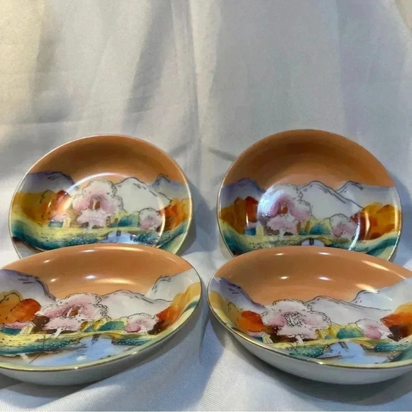 Cute Hand Painted Landscape Serving Bowls - Picture 4 of 7